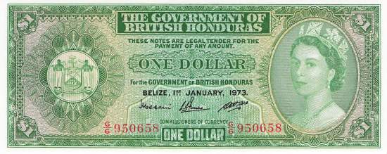 Britisch Honduras 1 Dollar p28c  1973